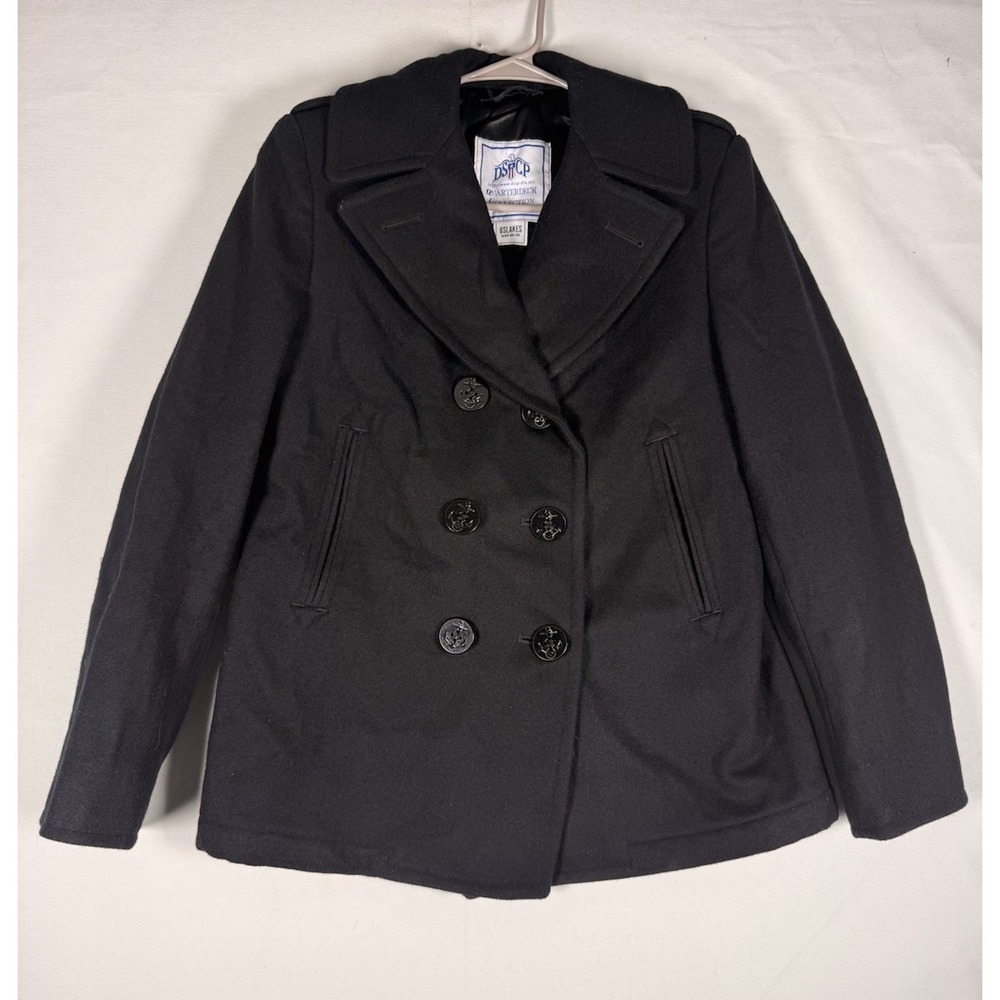 DSCP Wool Peacoat Women' S Black Quarterdeck Collection Double Breasted 6SLAKES